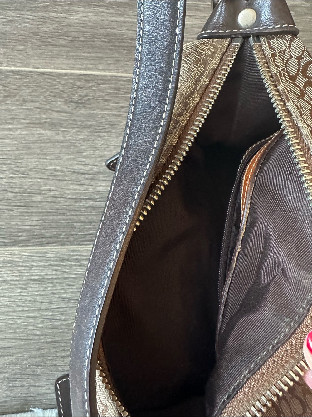 Coach Vintage Y2K Mini Bag in Brown and Tan Signature Monogram Canvas - Picture 6 of 13